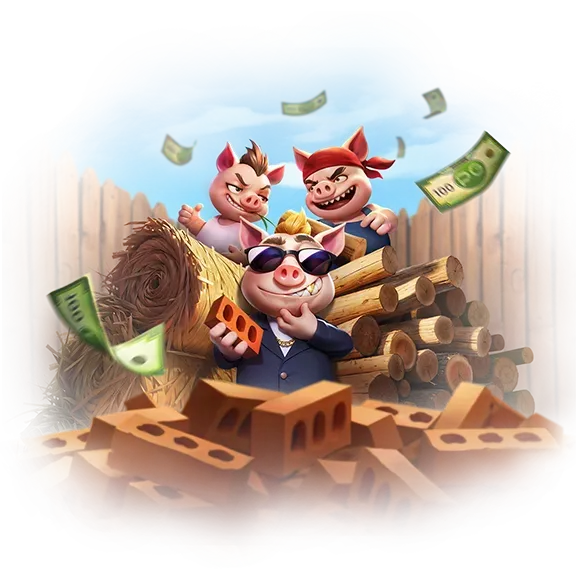 ภาพเกม Three Crazy Piggies PG SLOT หมูสามตัวจอมป่วน
