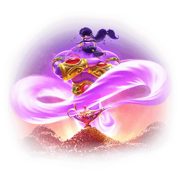 ภาพรวมเกมสล็อต Genie’s 3 Wishes PG SLOT ธีมจินนี่พลังวิเศษ