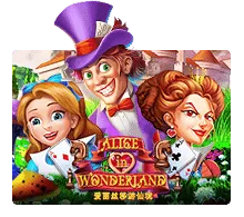 ปุ่มควบคุมเกม Alice In Wonderland SLOTXO เช่น ปุ่มสปิน ปุ่มซื้อฟรีสปิน และเมนูตั้งค่าอัตโนมัติ