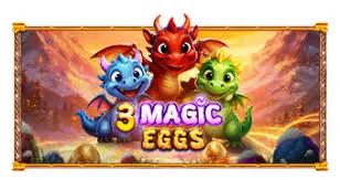 ภาพหน้าปกเกม 3 Magic Eggs สล็อตธีมแฟนตาซีไข่มังกรจาก Pragmatic Play